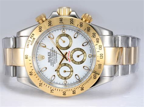 rolex daytona automatic two tone with white dial en 12940